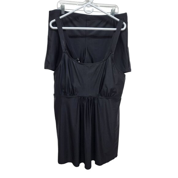 Holipick Womens Black Plus Size Swim Dress Adjustable Straps Size 20W - Picture 1 of 8